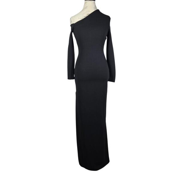 Solace London Liva Gown US 2 Black Asymmetric 1 Shoulder Timeless Evening Dress - Picture 1 of 13